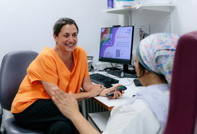 Doctor and person talking at a medical appointment